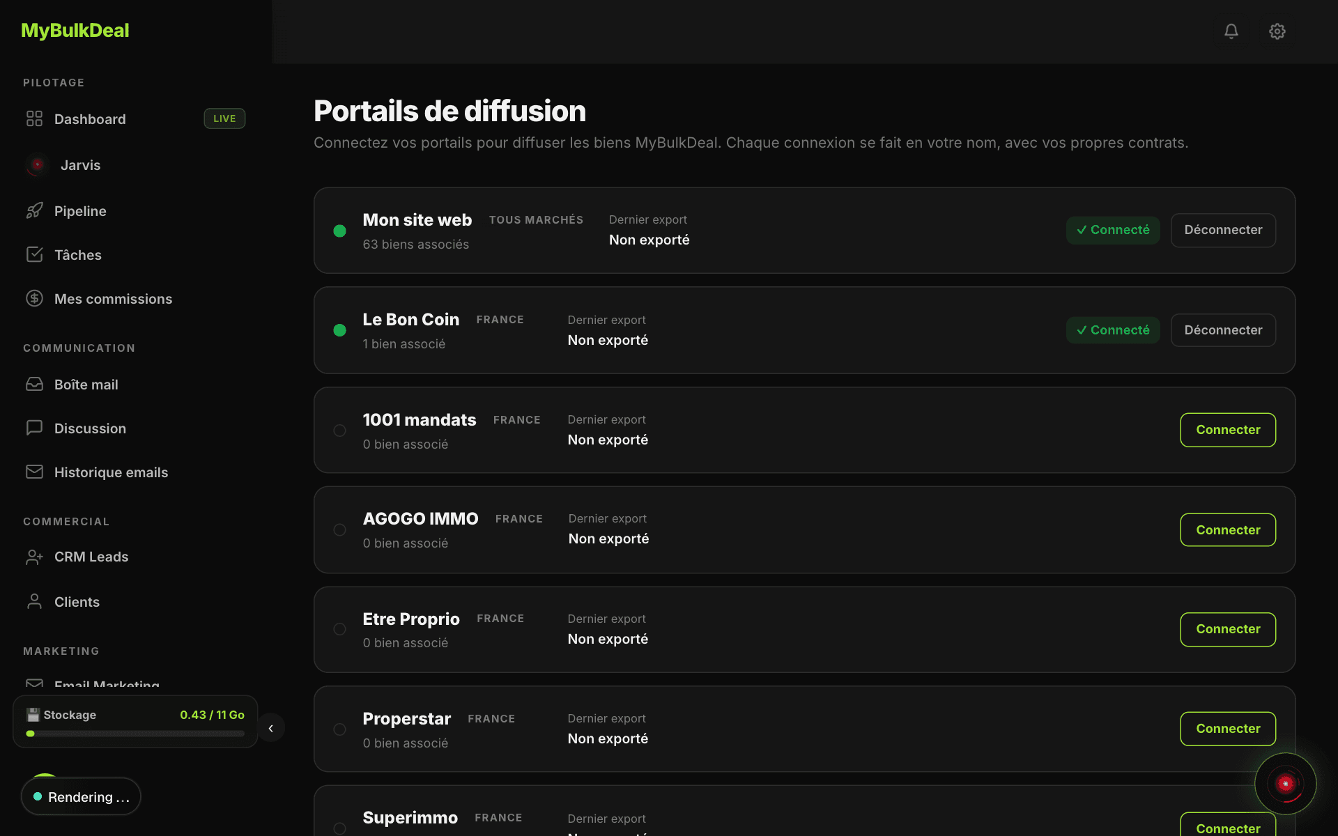 9 portails de diffusion inclus